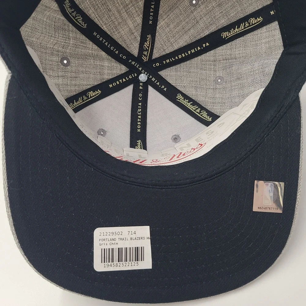 Portland Trail Blazers Hat Fitted 7 1/4 Mitchell & Ness Gray NBA Wool Blend Men
